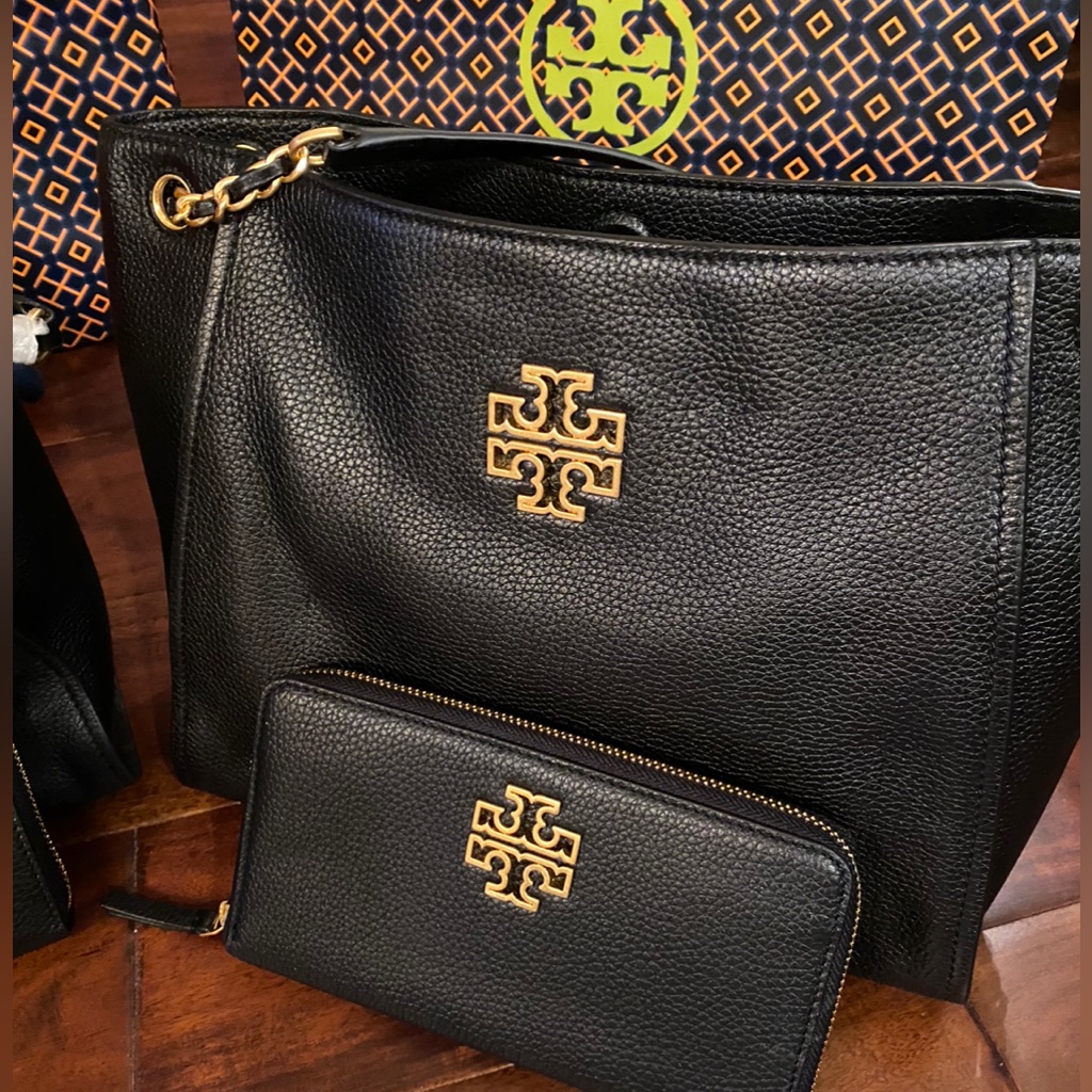 Nwt Tory Burch Britton Slouchy Tote & Wallet Sale